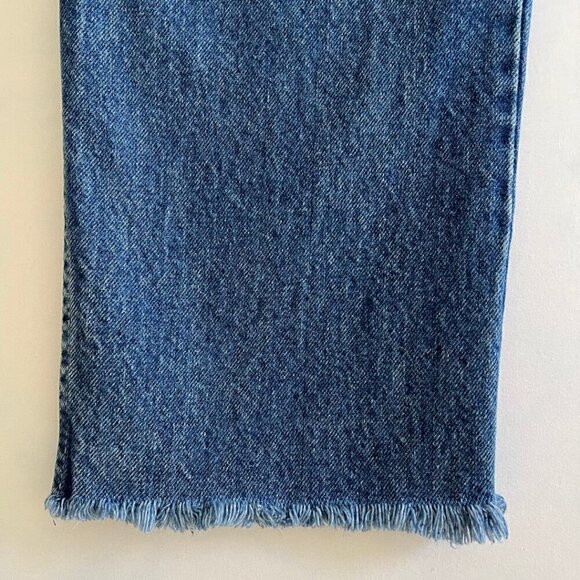 Chic Made In USA Vintage 80's Mom High Waisted Fringe Denim Jeans - Picture 3 of 9